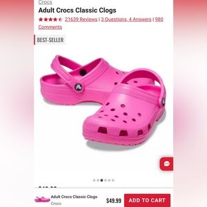HOT PINK CROCS Size 9